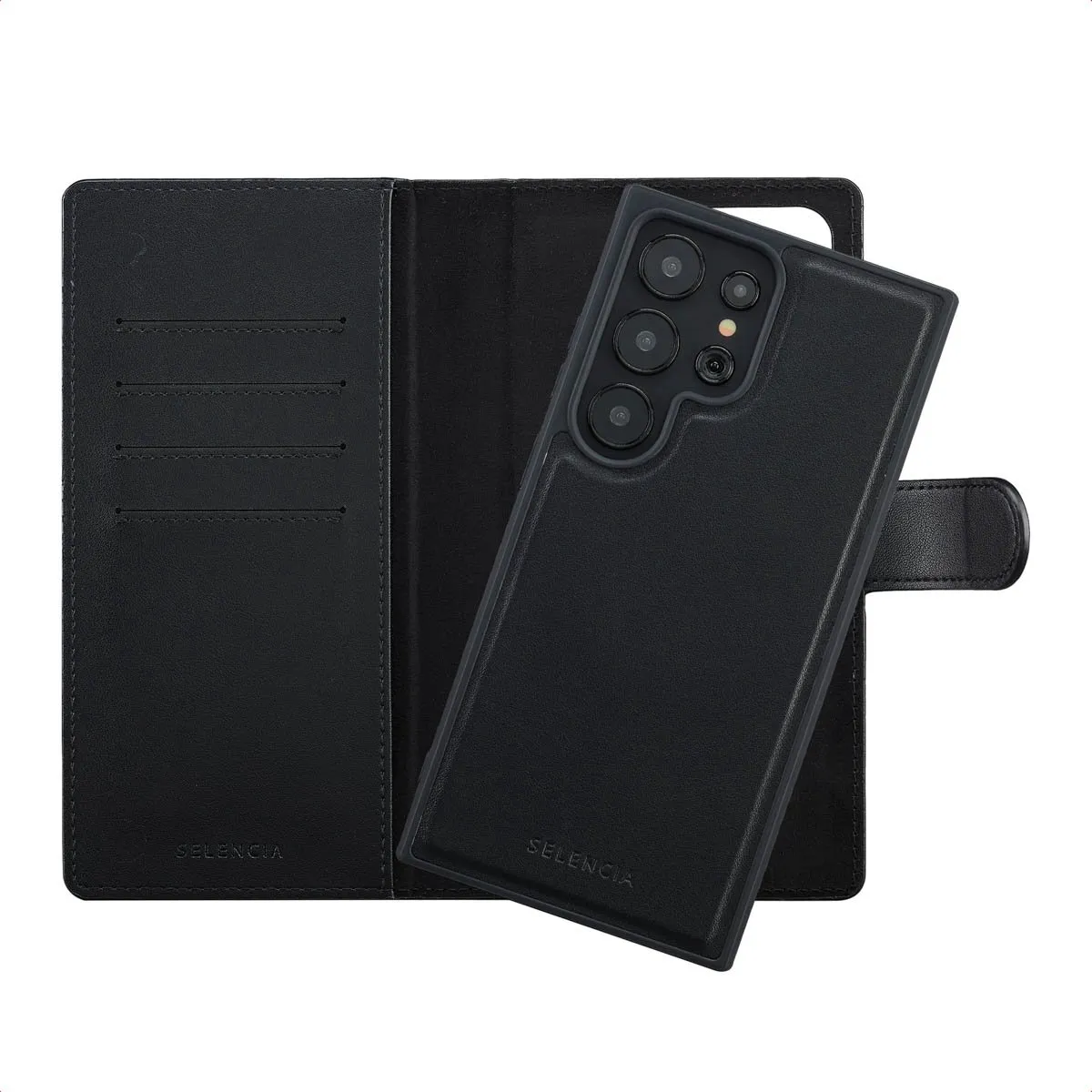Selencia Hoesje Samsung Galaxy S24 Ultra - 6 Pasjes Zwart
