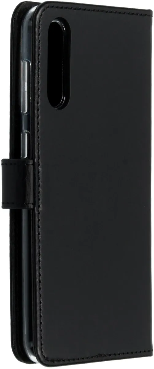 Selencia Hoesje Echt Lederen Bookcase Zwart - Samsung Galaxy A30s/A50