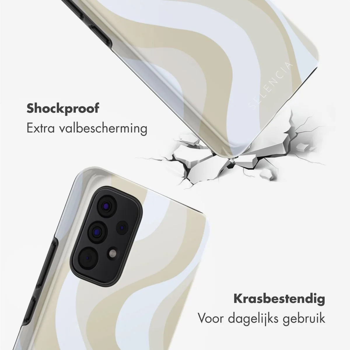 Selencia Hoesje Samsung Galaxy A53 Desert Waves Beige