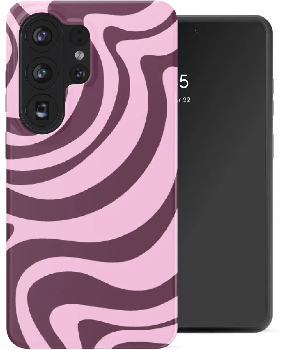 Selencia Hoesje Samsung Galaxy S26 Ultra Wavy Swirl Pink Plum