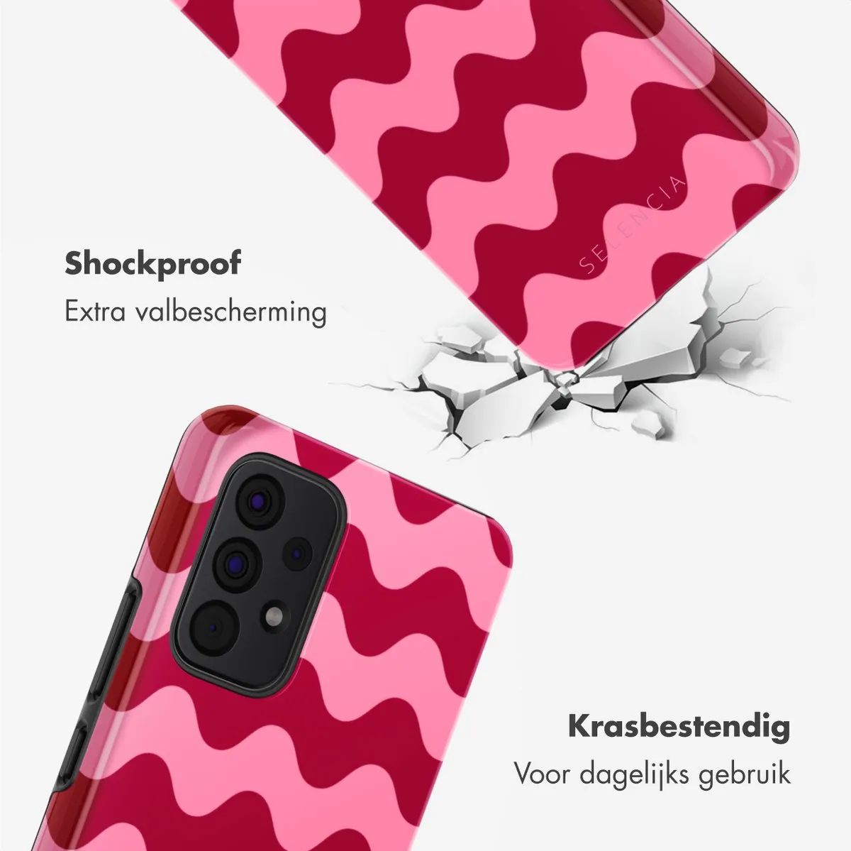 Selencia Hoesje Samsung Galaxy A53 Wave Vibes Lipstick