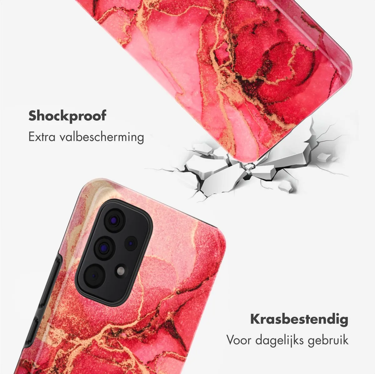 Selencia Hoesje Samsung Galaxy A53 Rosy Marble