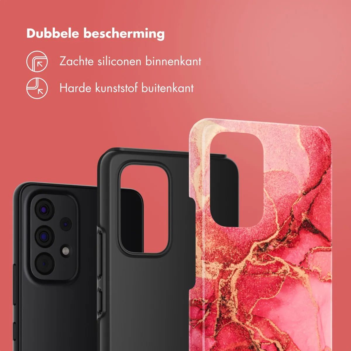 Selencia Hoesje Samsung Galaxy A53 Rosy Marble