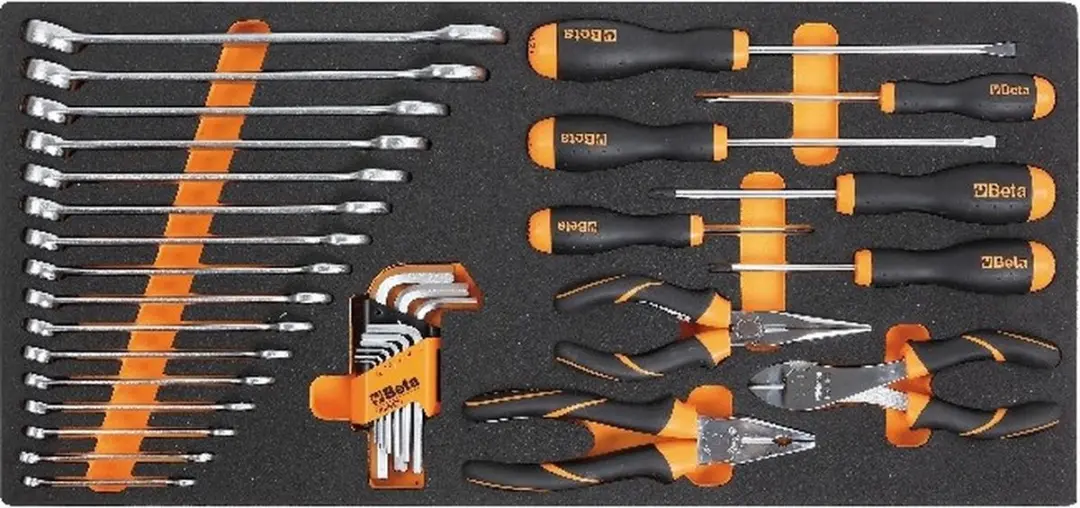 Soepele voorgevormde inzetbakken met assortiment gereedschap MCV10