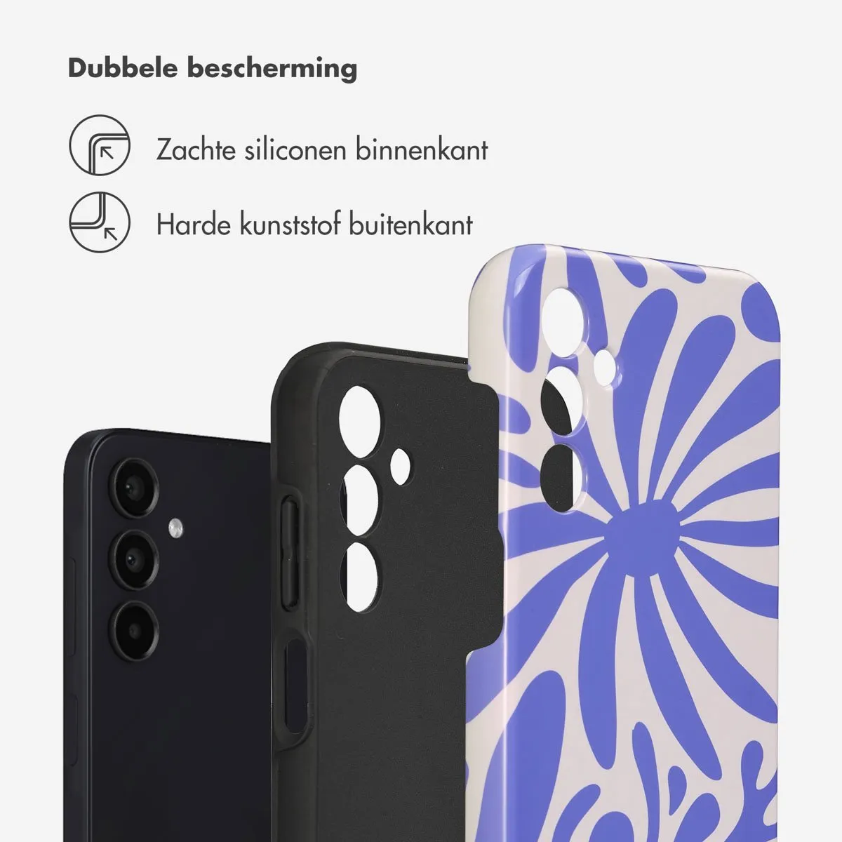 Selencia Hoesje Samsung Galaxy A15 Modern Bloom Sapphire Blue