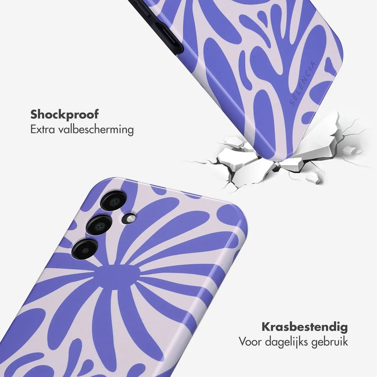 Selencia Hoesje Samsung Galaxy A15 Modern Bloom Sapphire Blue