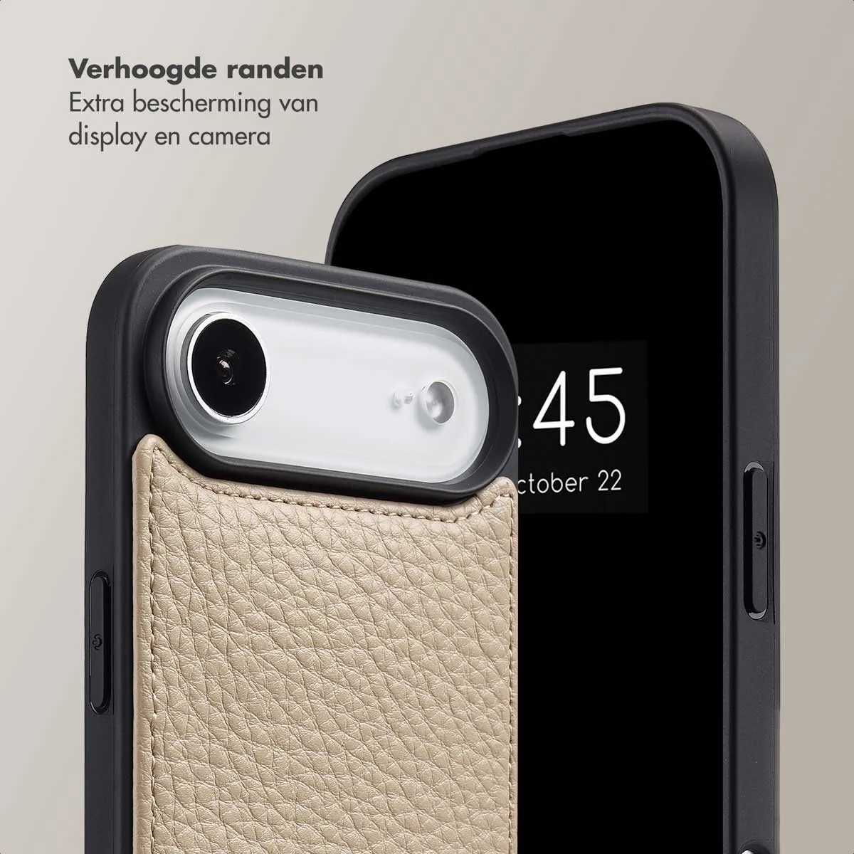 Selencia Hoesje iPhone 17 Air Beige - 2 Pasjes