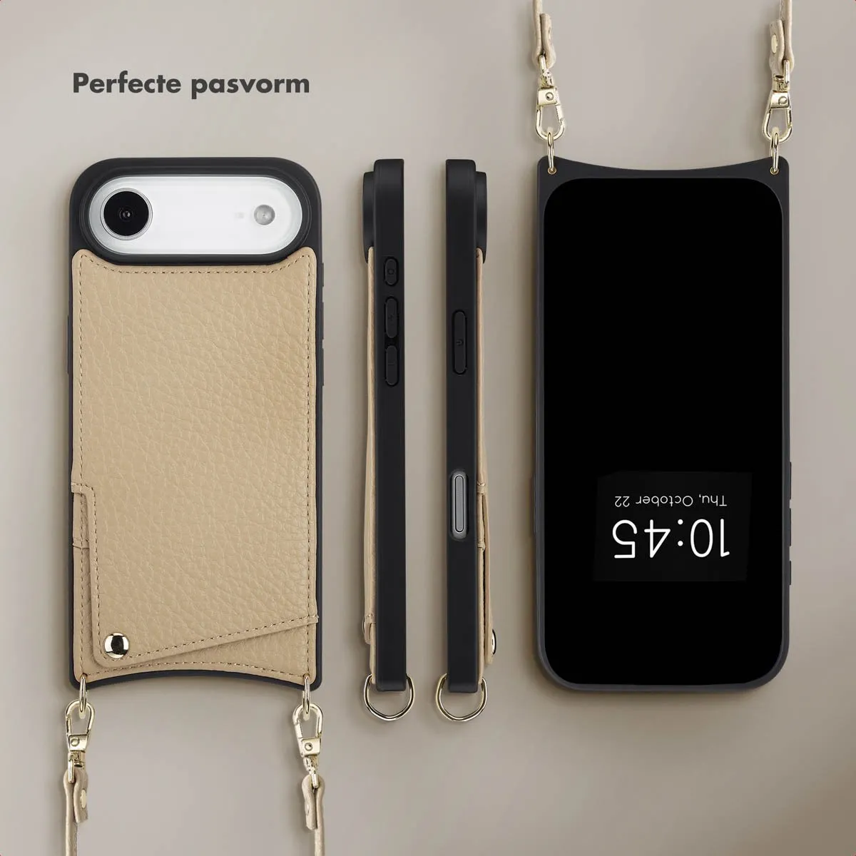 Selencia Hoesje iPhone 17 Air Beige - 2 Pasjes - afbeelding 6 van 6