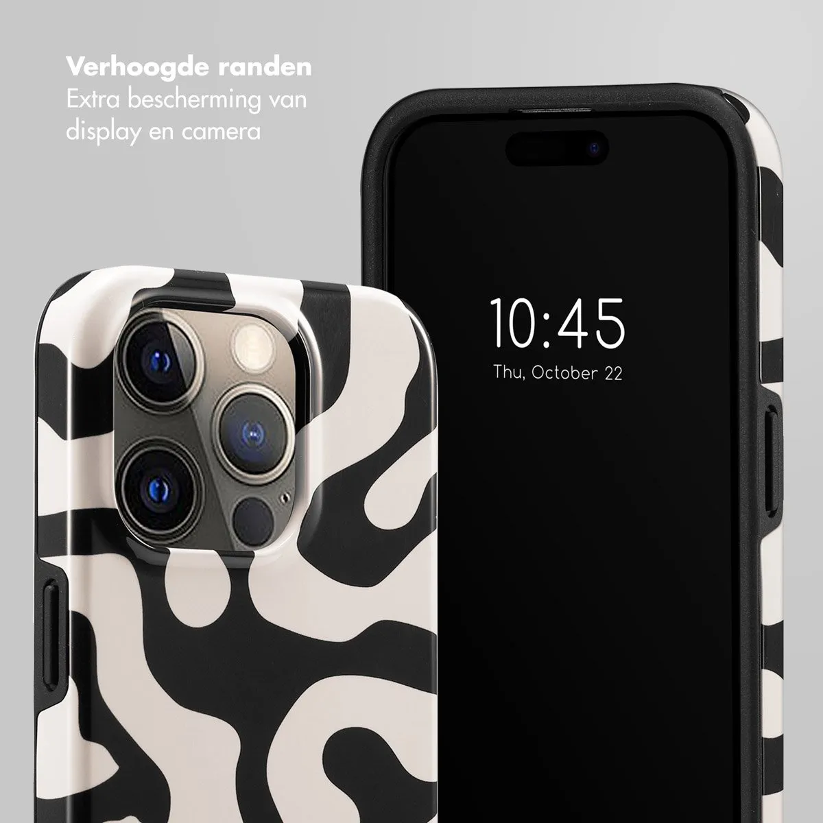 Selencia Hoesje iPhone 15 Pro Art Wave Black