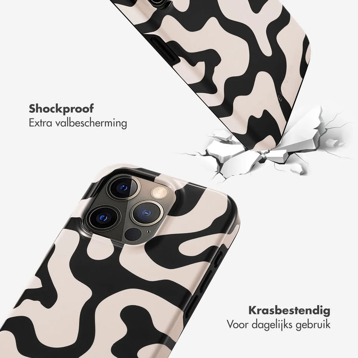 Selencia Hoesje iPhone 15 Pro Art Wave Black
