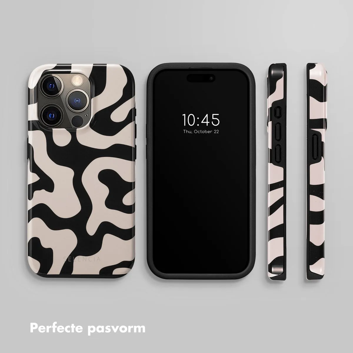 Selencia Hoesje iPhone 15 Pro Art Wave Black - afbeelding 6 van 6