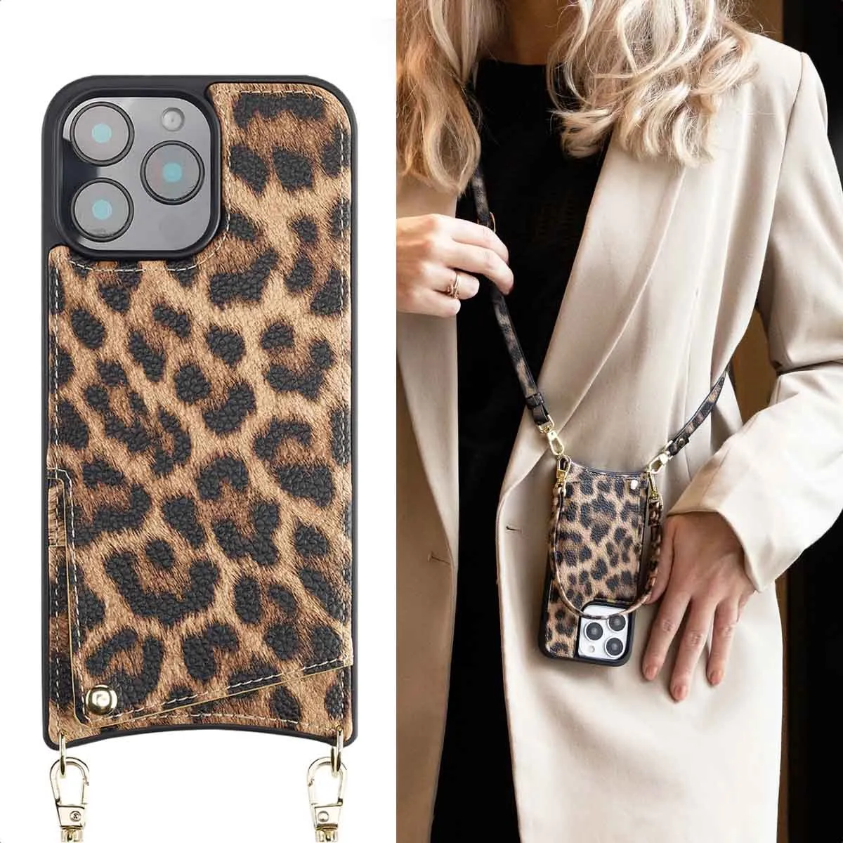 Selencia Hoesje iPhone 16 Pro Max Leopard - 2 Pasjes
