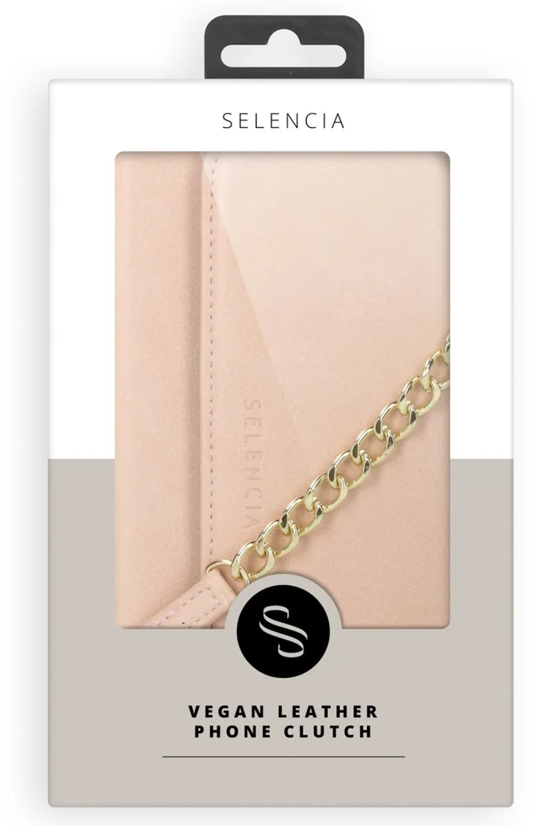 Selencia Hoesje Samsung Galaxy S21 Plus - Vegan Lederen Clutch Roze