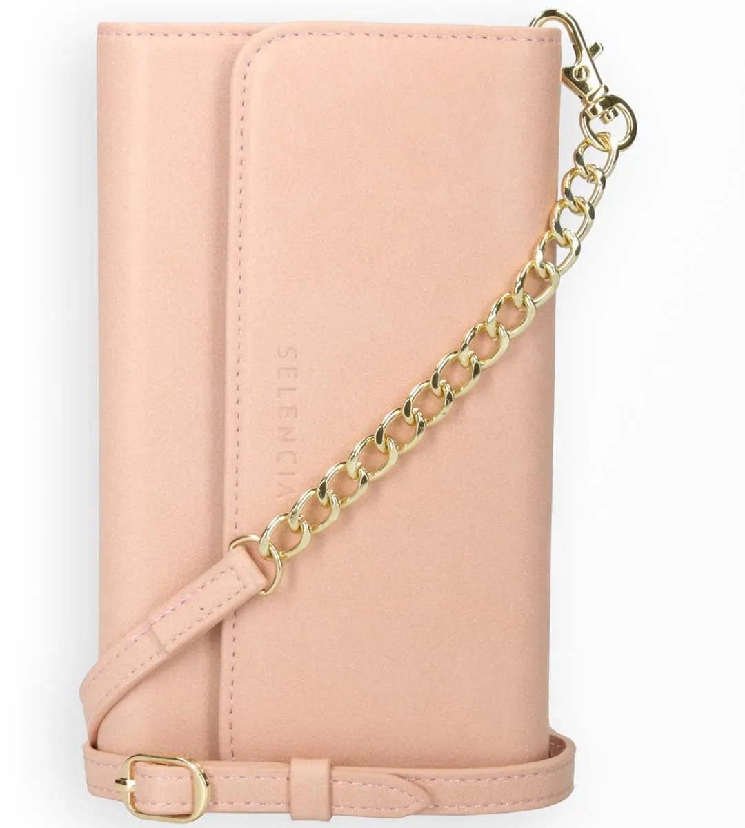 Selencia Hoesje Samsung Galaxy S21 Plus - Vegan Lederen Clutch Roze