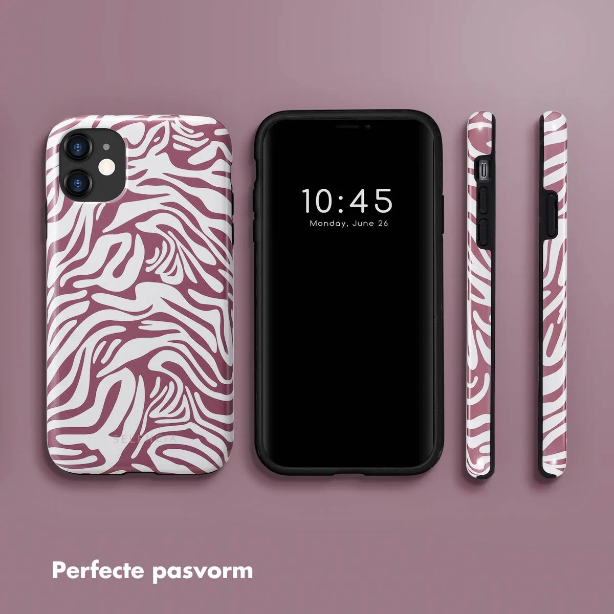 Selencia Hoesje iPhone 11 Trippy Swirl Dark Rose