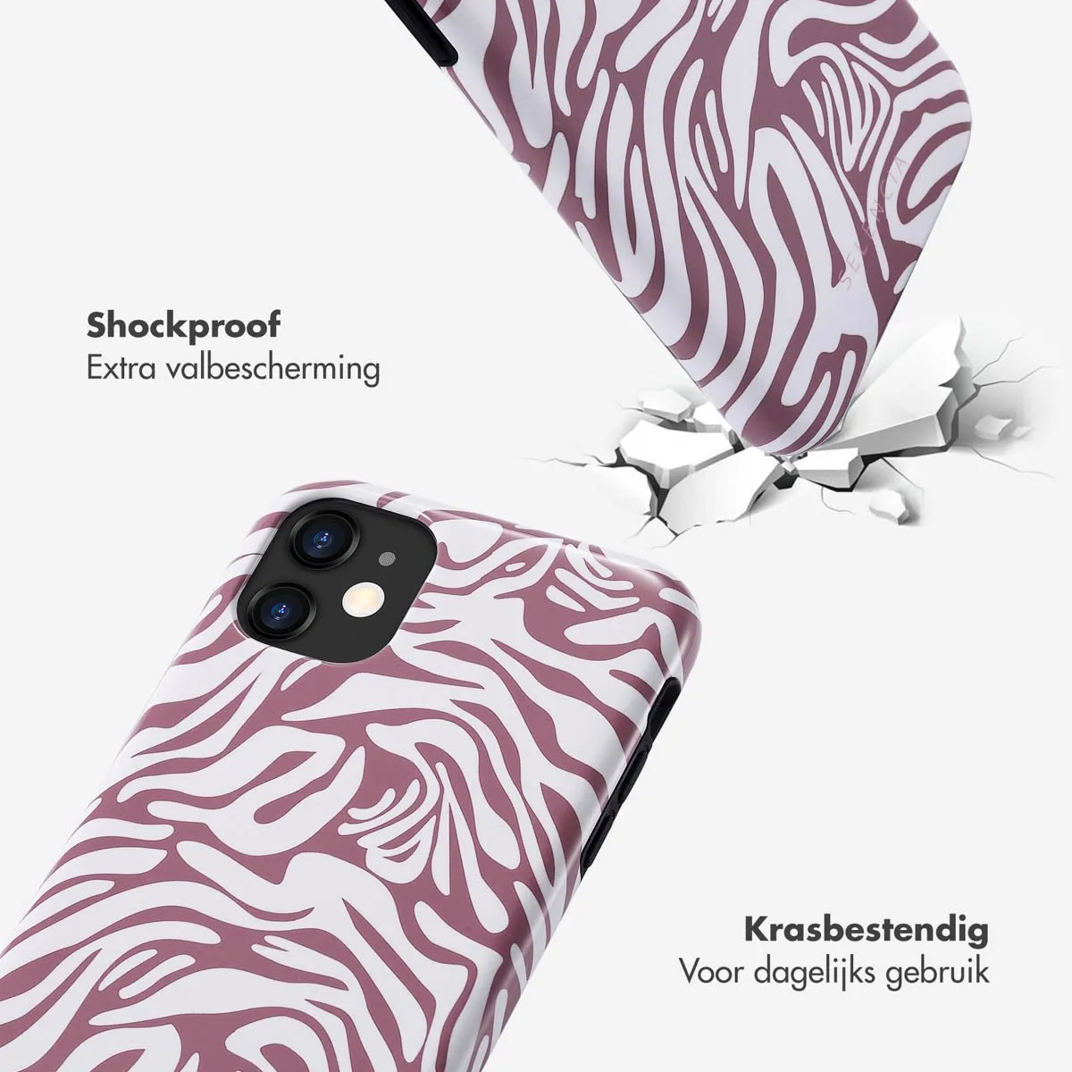 Selencia Hoesje iPhone 11 Trippy Swirl Dark Rose