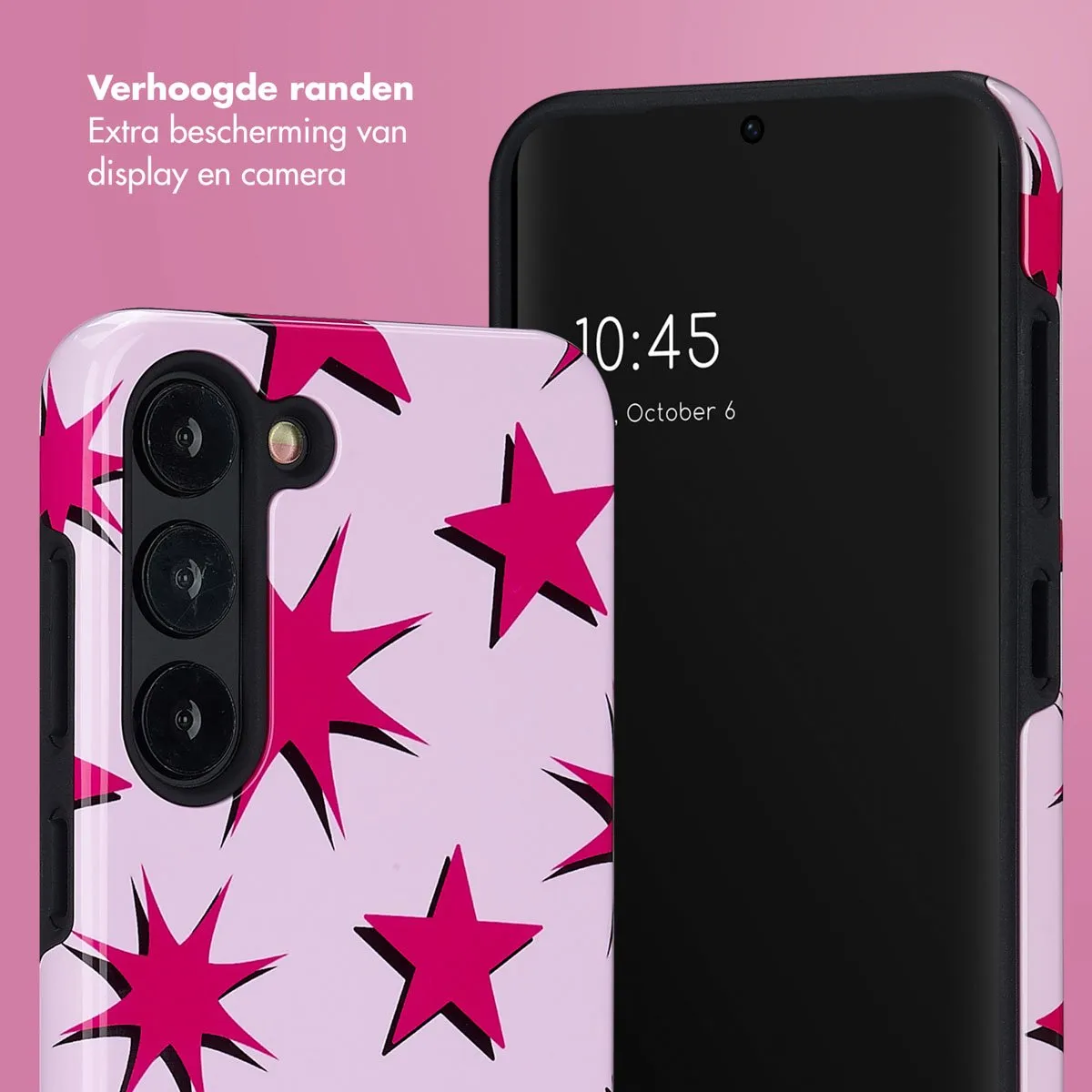Selencia Hoesje Samsung Galaxy S23 - Stars Rubine Red Light Pink