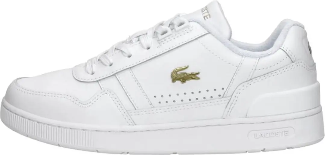 Lacoste T-Clip Dames Sneakers - Wit/Goud - Maat 37 - afbeelding 2 van 6