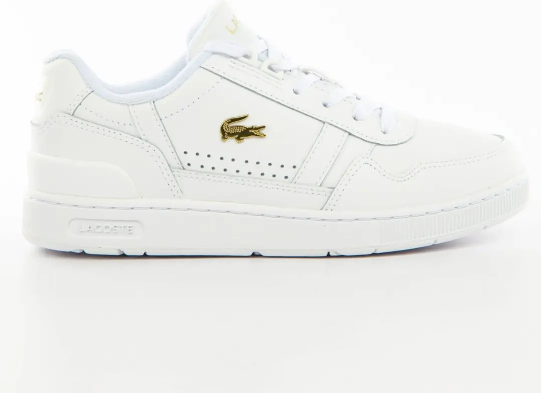 Lacoste T-Clip Dames Sneakers - Wit/Goud - Maat 37 - afbeelding 3 van 6
