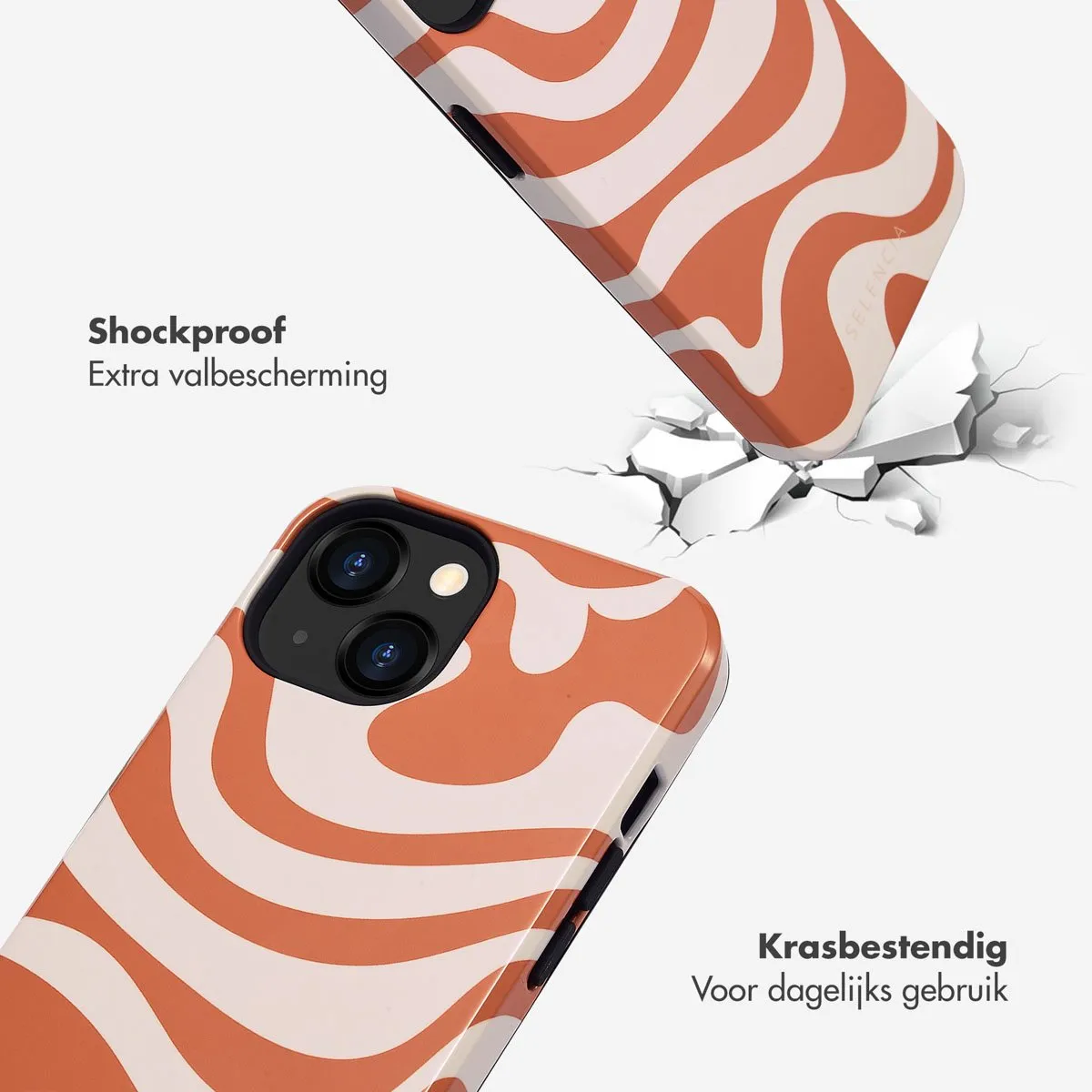 Selencia Hoesje iPhone 13 Dream Swirl Orange