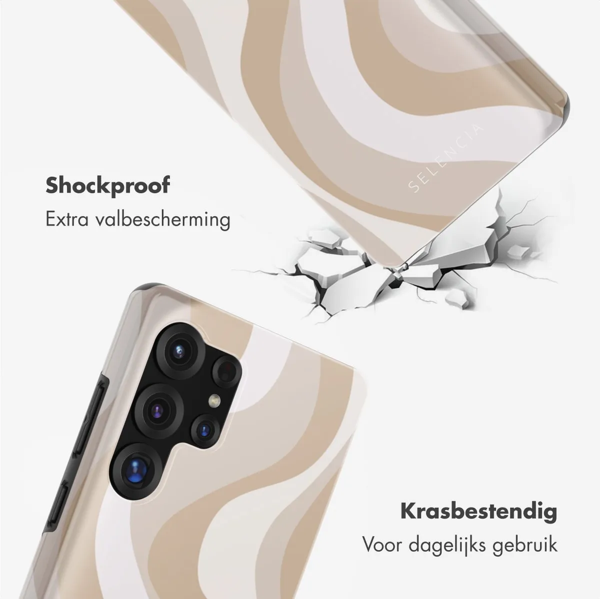 Selencia Hoesje Samsung Galaxy S25 Ultra Desert Waves Beige