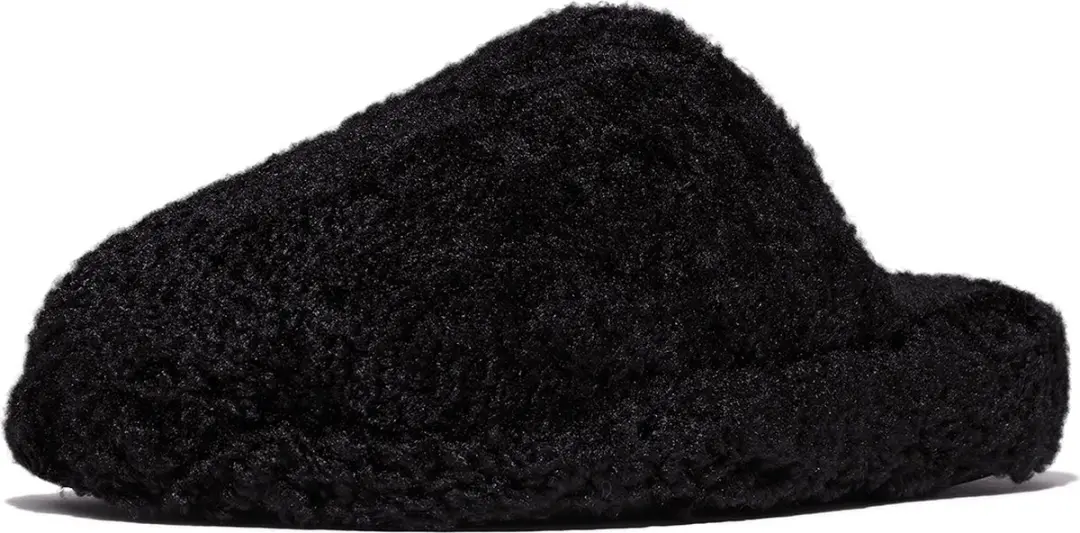 FitFlop FitFlop zwarte teddy pantoffels ZWART - Maat 37