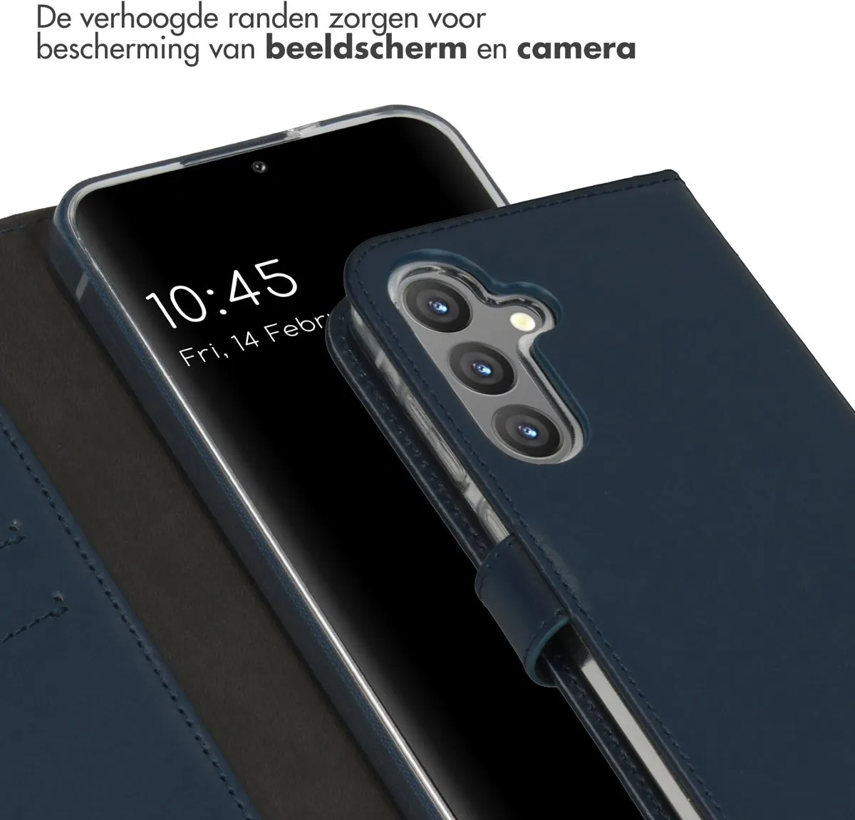 Selencia Hoesje Samsung Galaxy S24 Plus - Donkerblauw Lederen Bookcase
