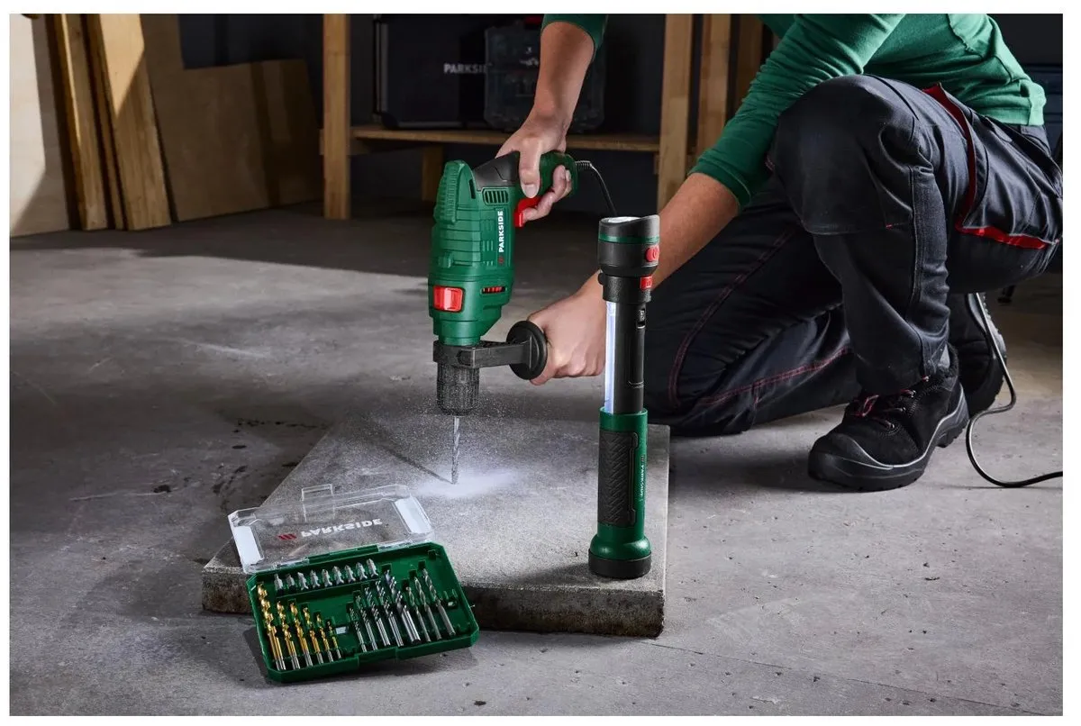 PARKSIDE Boorhamer 500 W - max. 3200 rpm -Rechts-/linksdraaiend - Extra handvat 360° verstelbaar (12 standen) Traploos regelbaar toerental