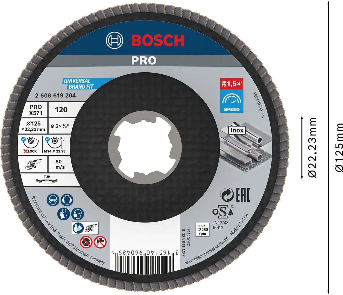 Bosch Professional Lamellenschijf Xlock 125mm Metaal