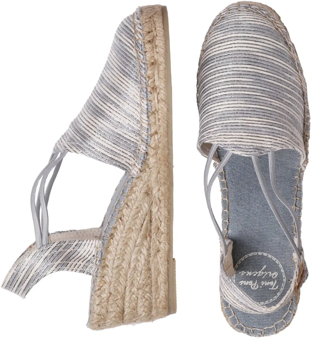 Espadrilles met sleehak en elastische bandjes