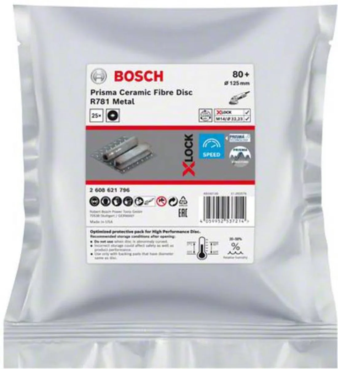 Bosch Professional 25x Expert R781 Prisma X-LOCK Vezelschijf 125mm
