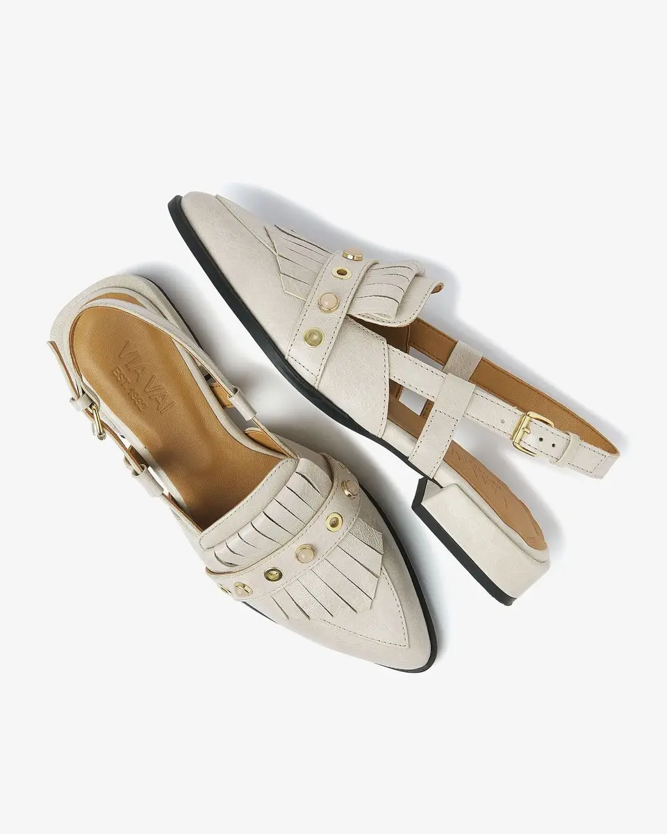VIA VAI Jazz Tammi Slingbacks - Leer Beige 40 - afbeelding 3 van 6