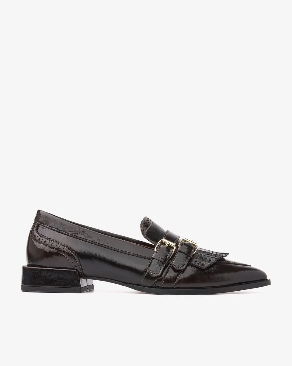 VIA VAI Jazz Lucy Loafers Dames - Leer - Donkerbruin - Maat 41