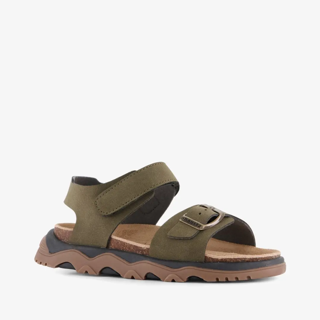 Braqeez leren jongens sandalen groen