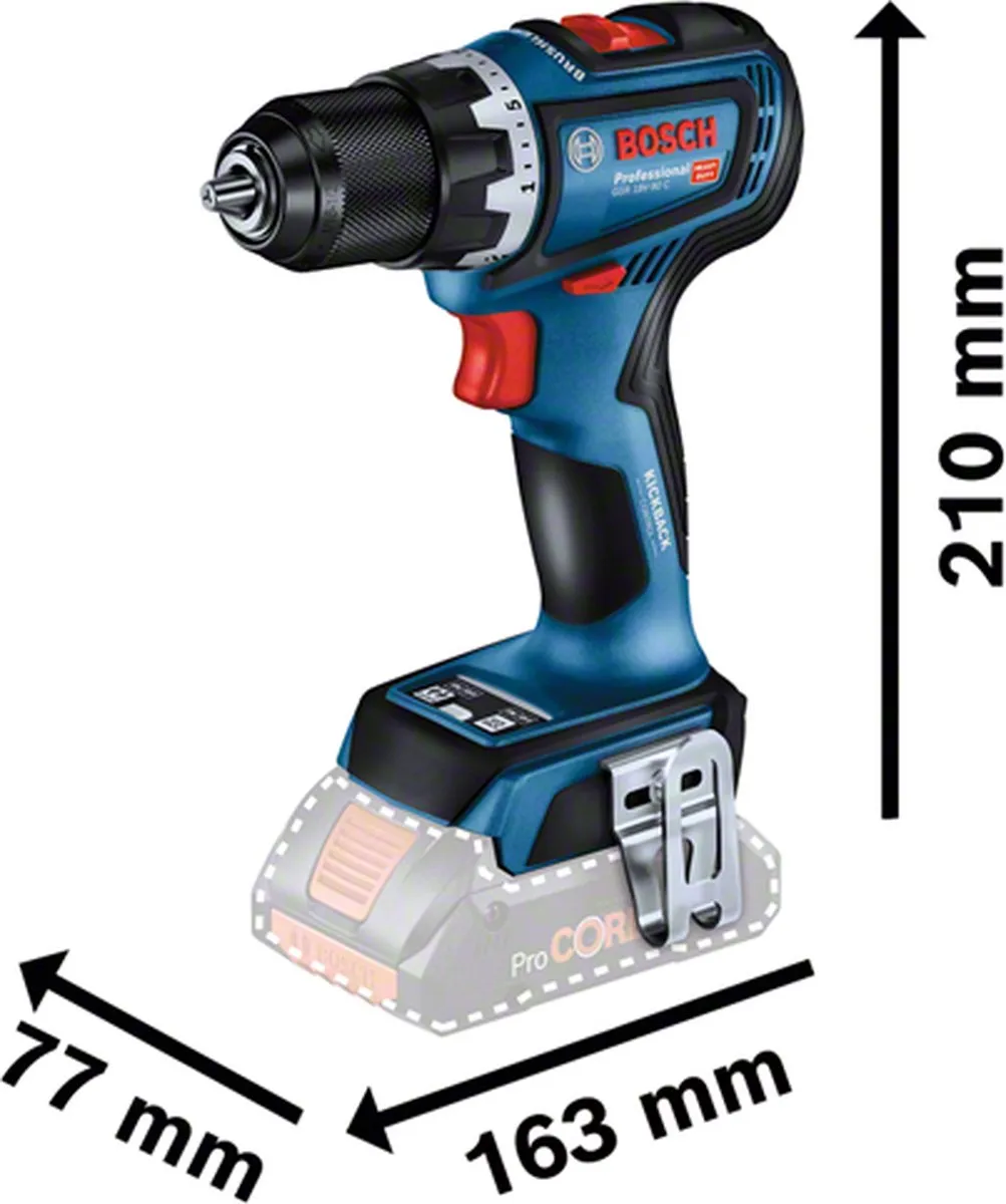 Bosch Professional GSR 18V-90 C Schroefboormachine - 2x 4.0Ah - afbeelding 6 van 6