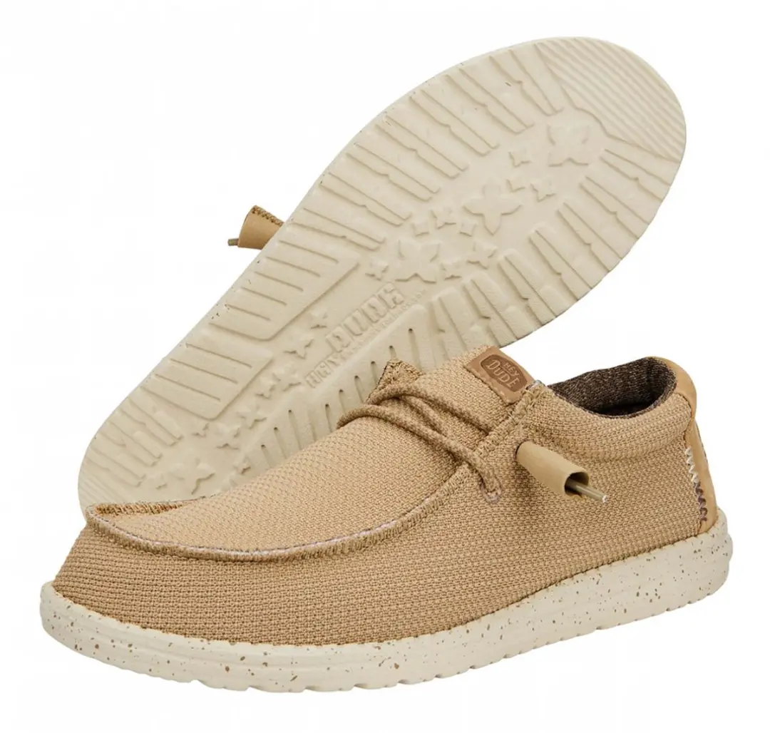 HEYDUDE Wally Sport Mesh Heren Instappers - Tan/White 46 - afbeelding 3 van 6