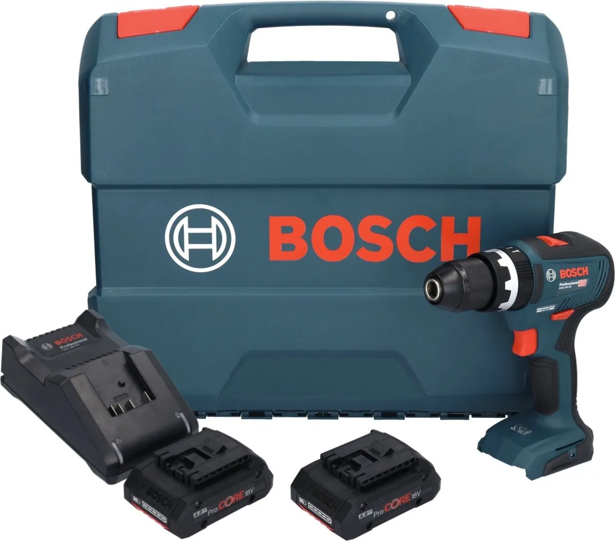 Bosch Professional GSB 18V-55 Klopboormachine - 55Nm Borstelloos - 2x 4,0Ah Accu