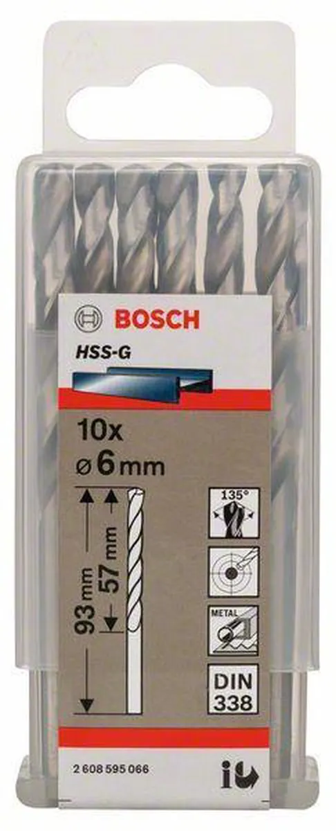 Bosch Professional ST. LINE 6.0mm HSS-G Metaalboren - 10 Stuks