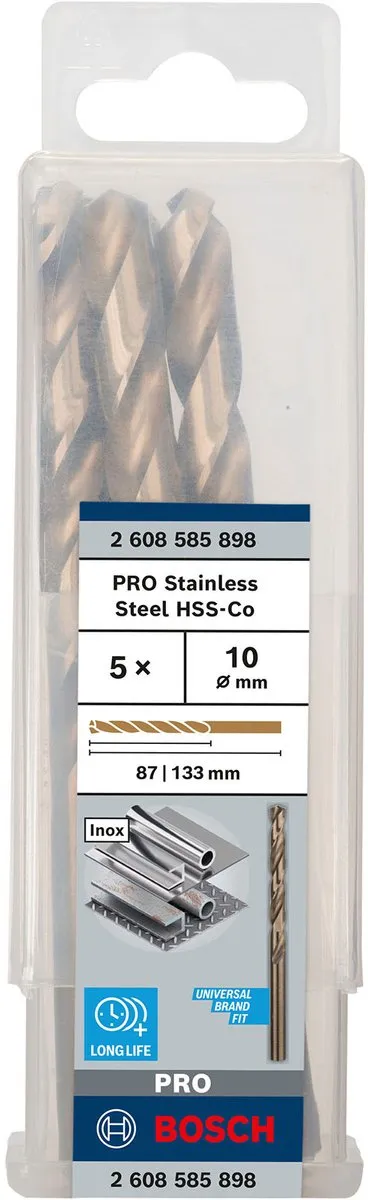 Bosch Professional ST. LINE HSS-CO Metaalboor 10mm - 5 Stuks