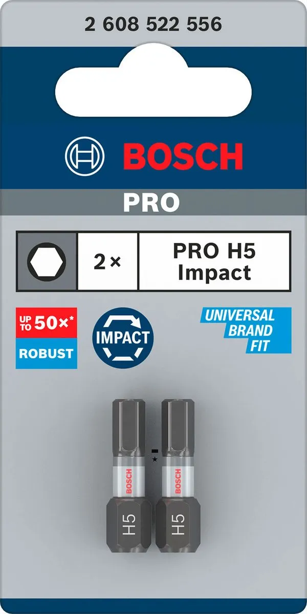 Bosch Professional PRO Zeskant Slagbit H5 25mm - 2-delig