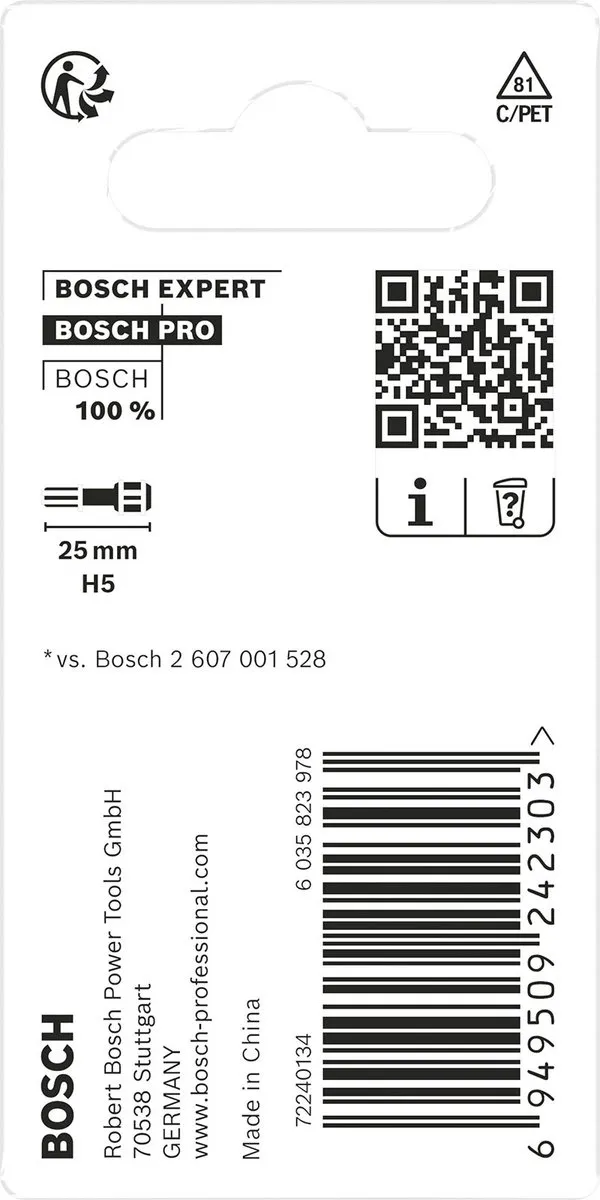Bosch Professional PRO Zeskant Slagbit H5 25mm - 2-delig