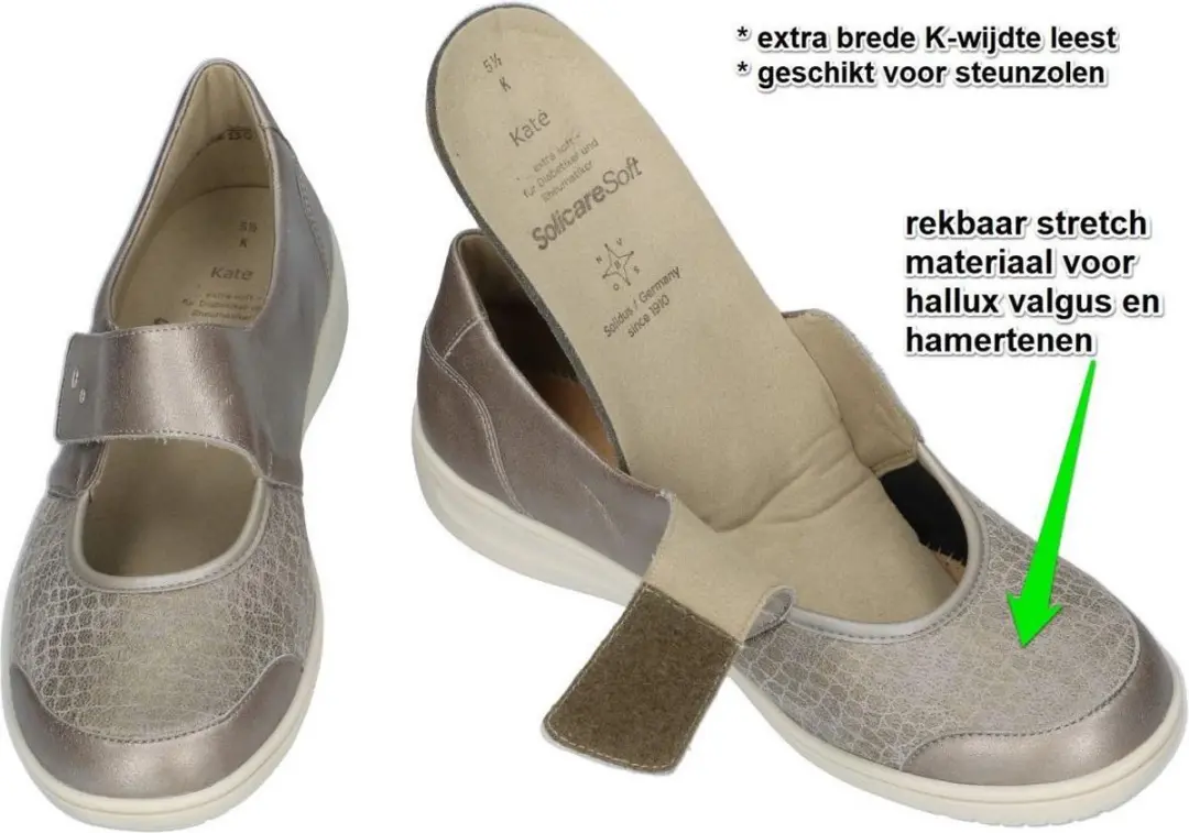Solidus Inschieter Dames Schoenen - Taupe - Maat 36