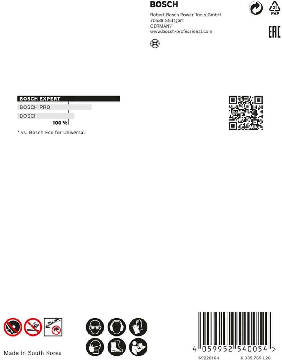 Bosch Professional EXPERT MULTIMATERIAL X-Lock Slijpschijf 125mm - 2.4mm