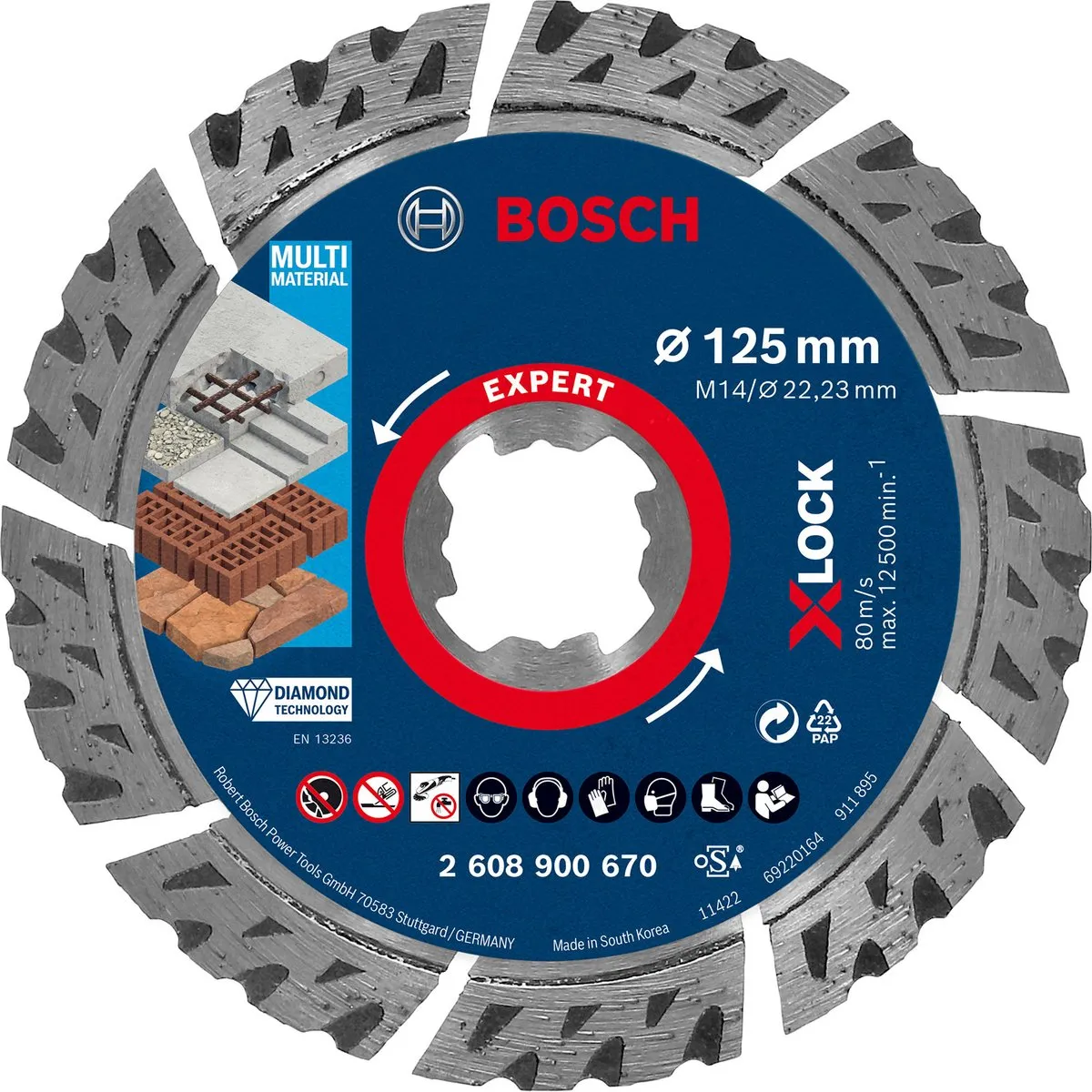 Bosch Professional EXPERT MULTIMATERIAL X-Lock Slijpschijf 125mm