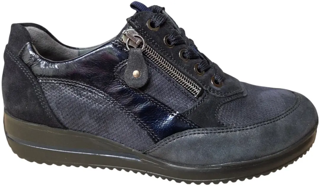 Waldlaufer 980008 612 341 H Sneakers Blauw Nubuck Dames Breedtemaat H