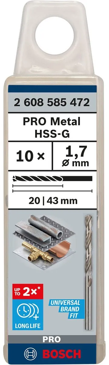 Bosch Professional ST. LINE 1.7mm HSS-G Metaalboren - 10 Stuks