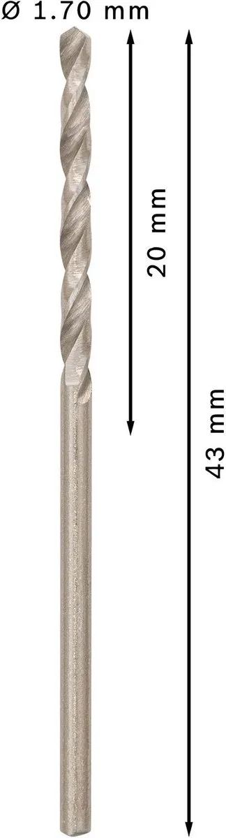 Bosch Professional ST. LINE 1.7mm HSS-G Metaalboren - 10 Stuks