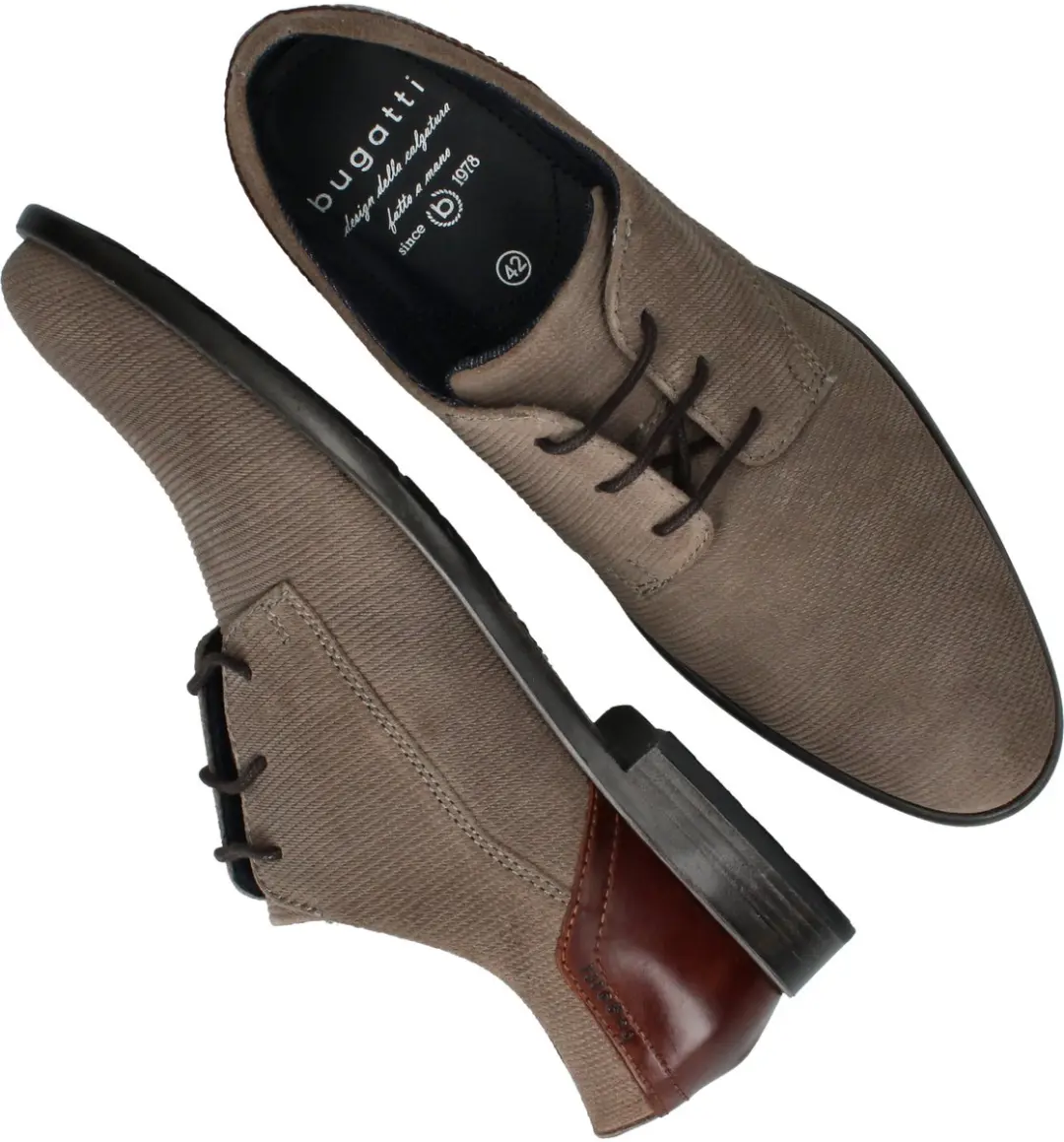 Bugatti Veterschoenen Taupe Suede - 41 - afbeelding 6 van 6