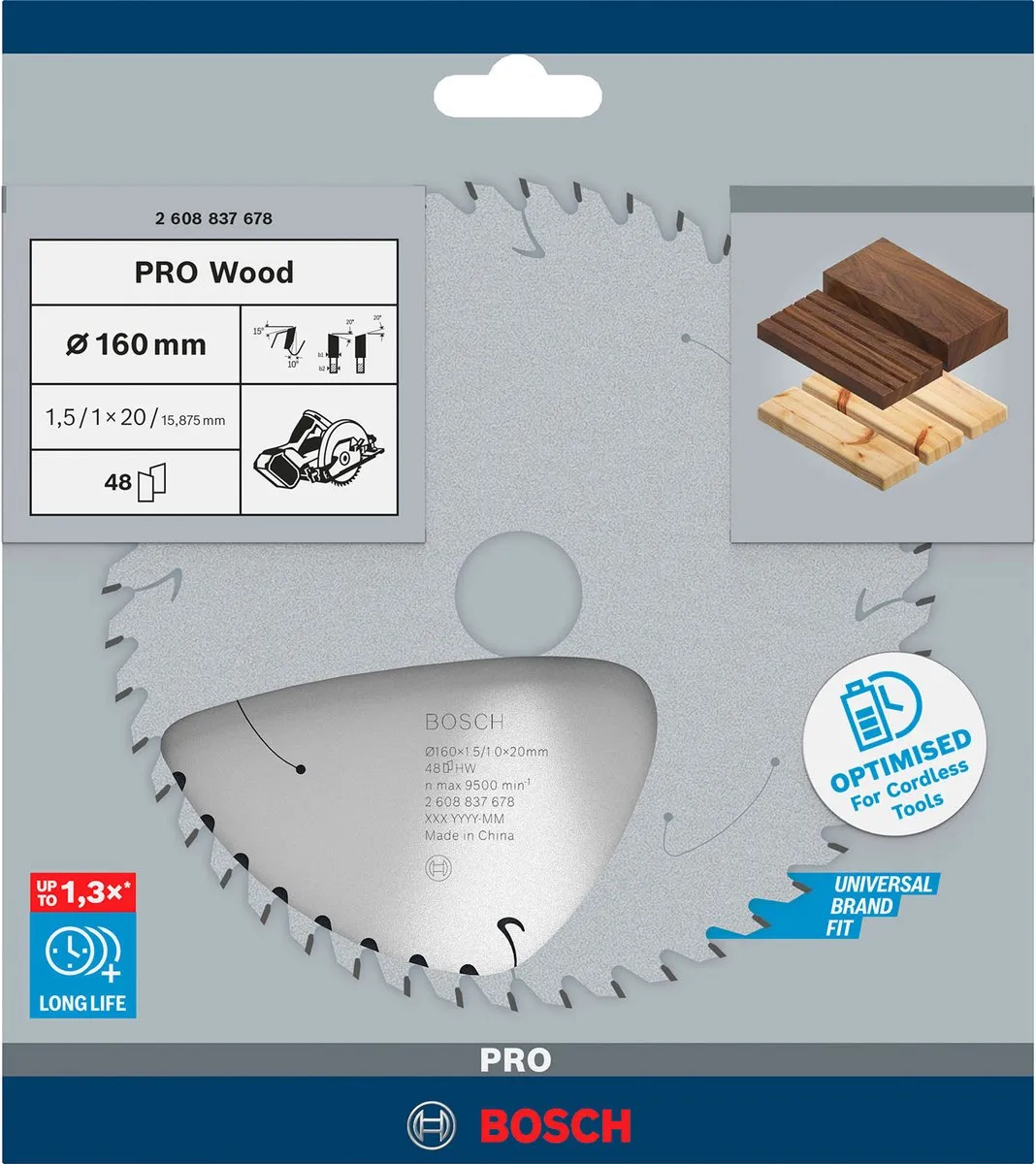Bosch Professional PRO Wood Zaagblad 160mm - 48 Tanden