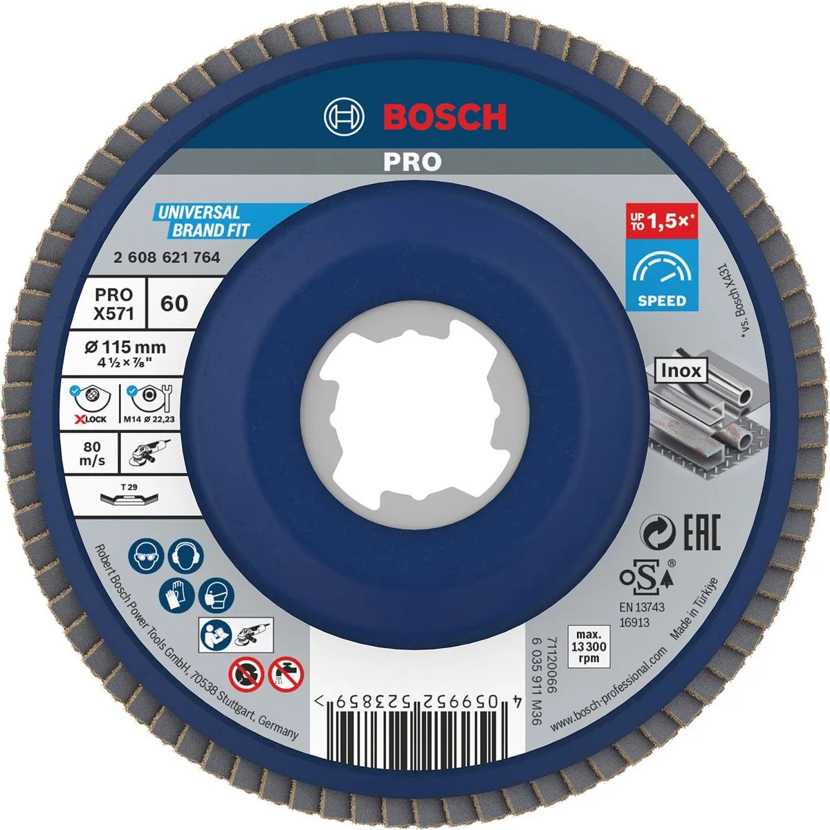 Bosch Professional PRO X571 X-Lock Lamellenschijf 115mm G60